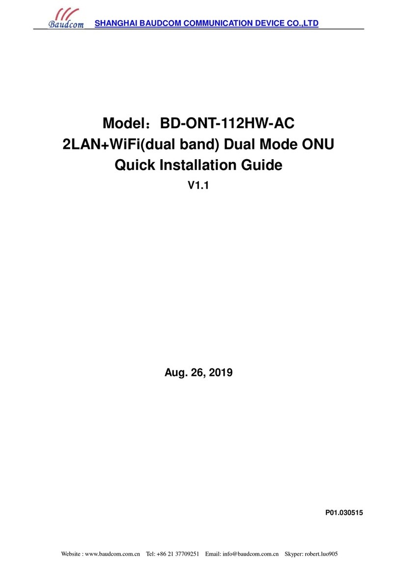 Baudcom BD-ONT-112HW-AC Manual de usuario