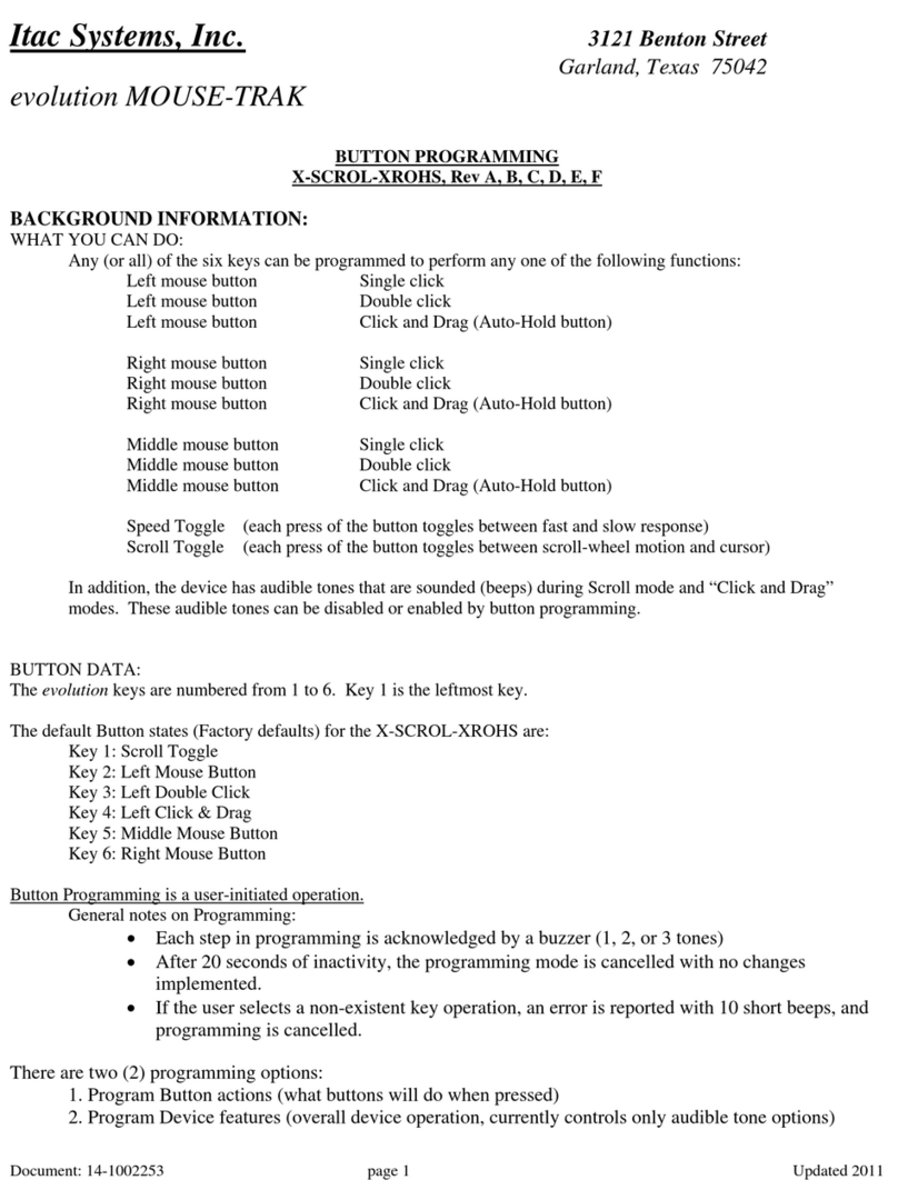 Itac Systems evolution MOUSE-TRAK Manual de usuario