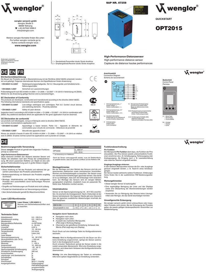 Wenglor OPT2015 Manual de usuario