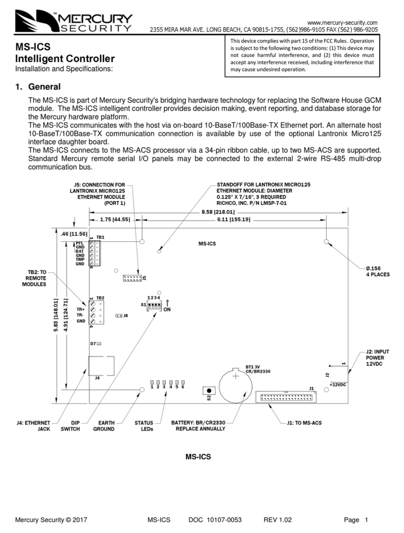 Mercury Security MS-ICS Manual de usuario