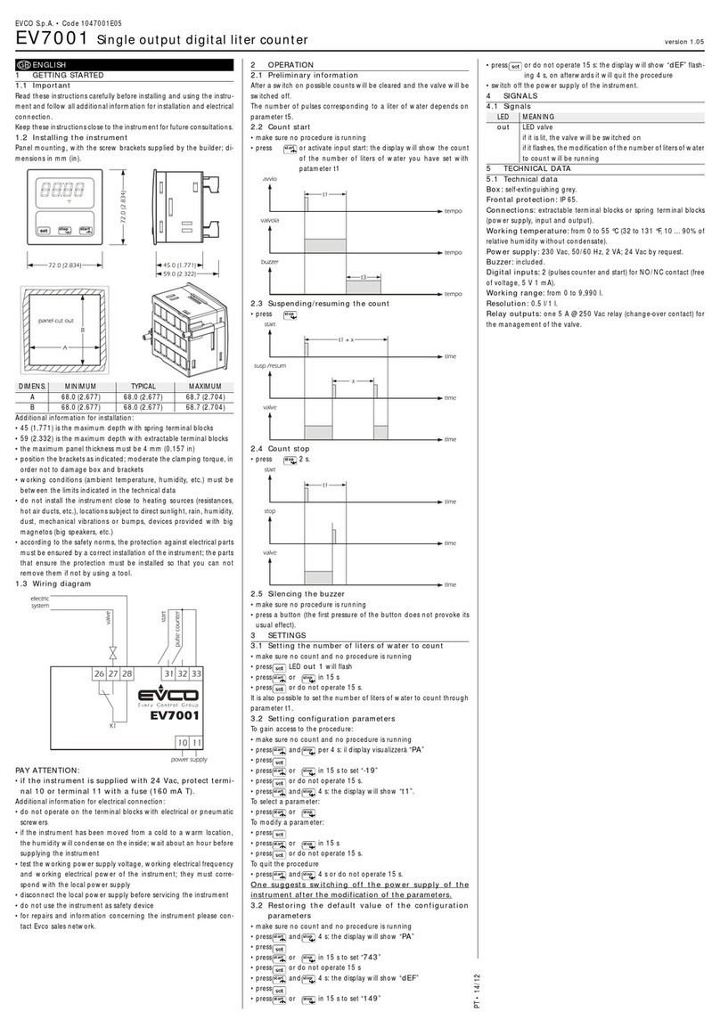 Evco EV7001 Manual de usuario