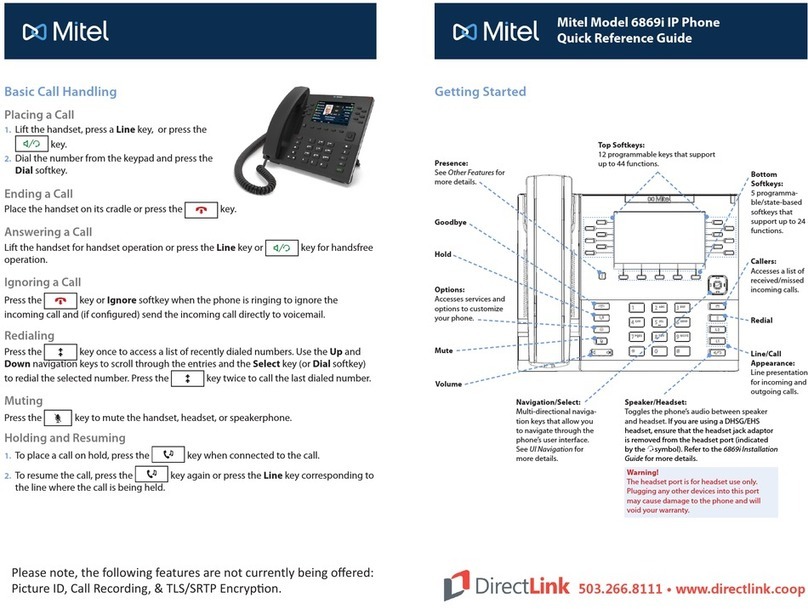 Mitel 6869i Manual de usuario