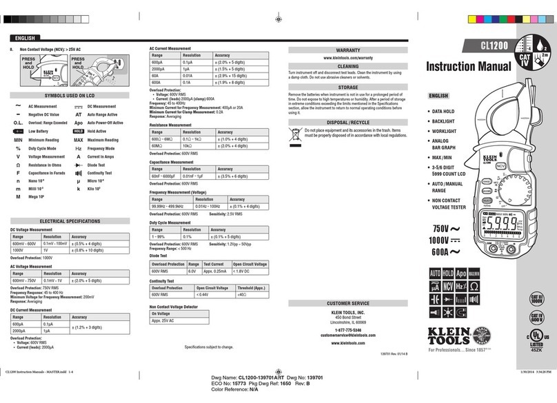 Klein Tools CL1200 Manual de usuario