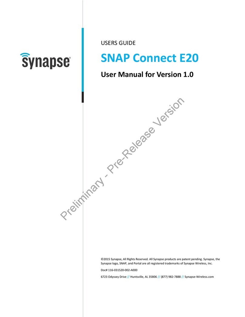 Synapse SNAP Connect E20 Manual de usuario