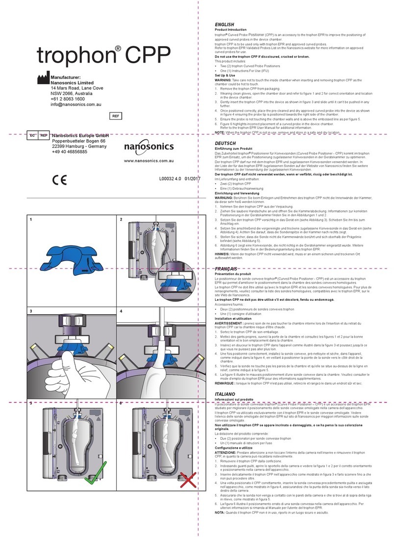 Nanosonics trophon CPP Manual de usuario