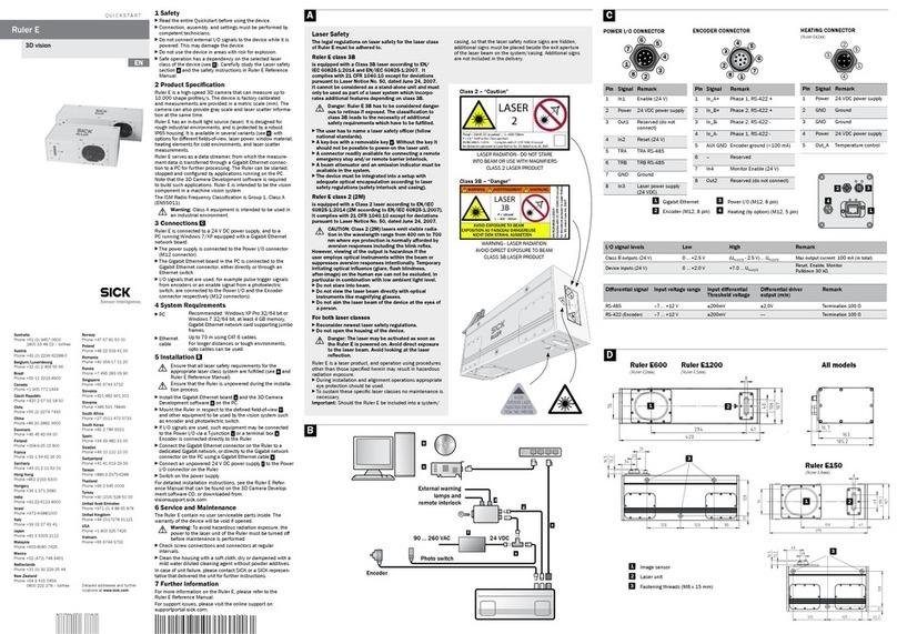 SICK Ruler E150 Manual de usuario