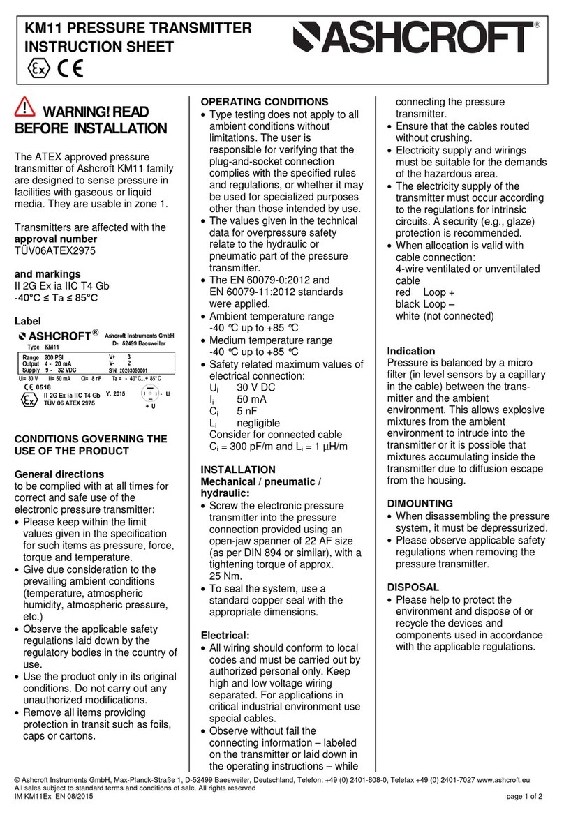 Ashcroft km11 Manual de usuario