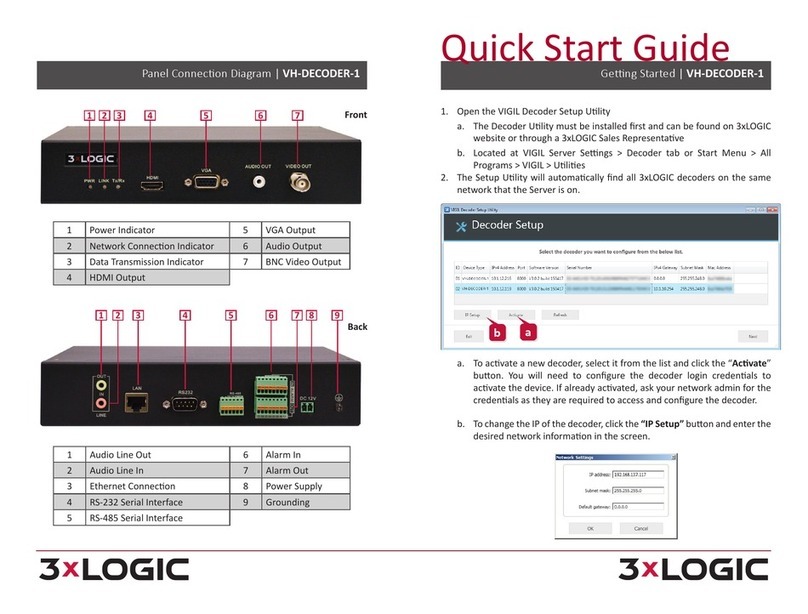 3xLogic VH-DECODER-1 Manual de usuario