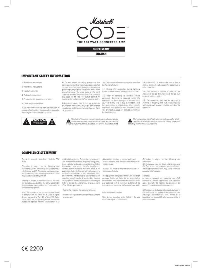 Marshall Amplification CODE Manual de usuario