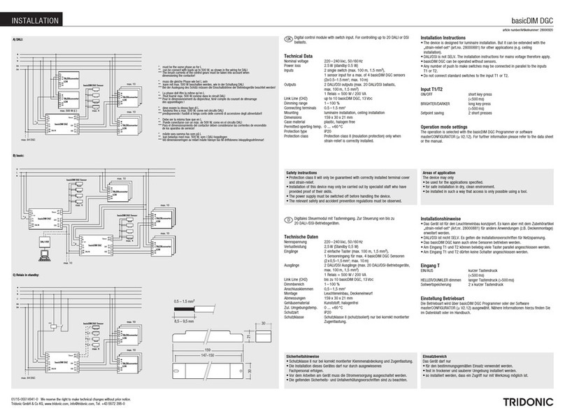 Tridonic basicDIM DGC Manual de usuario