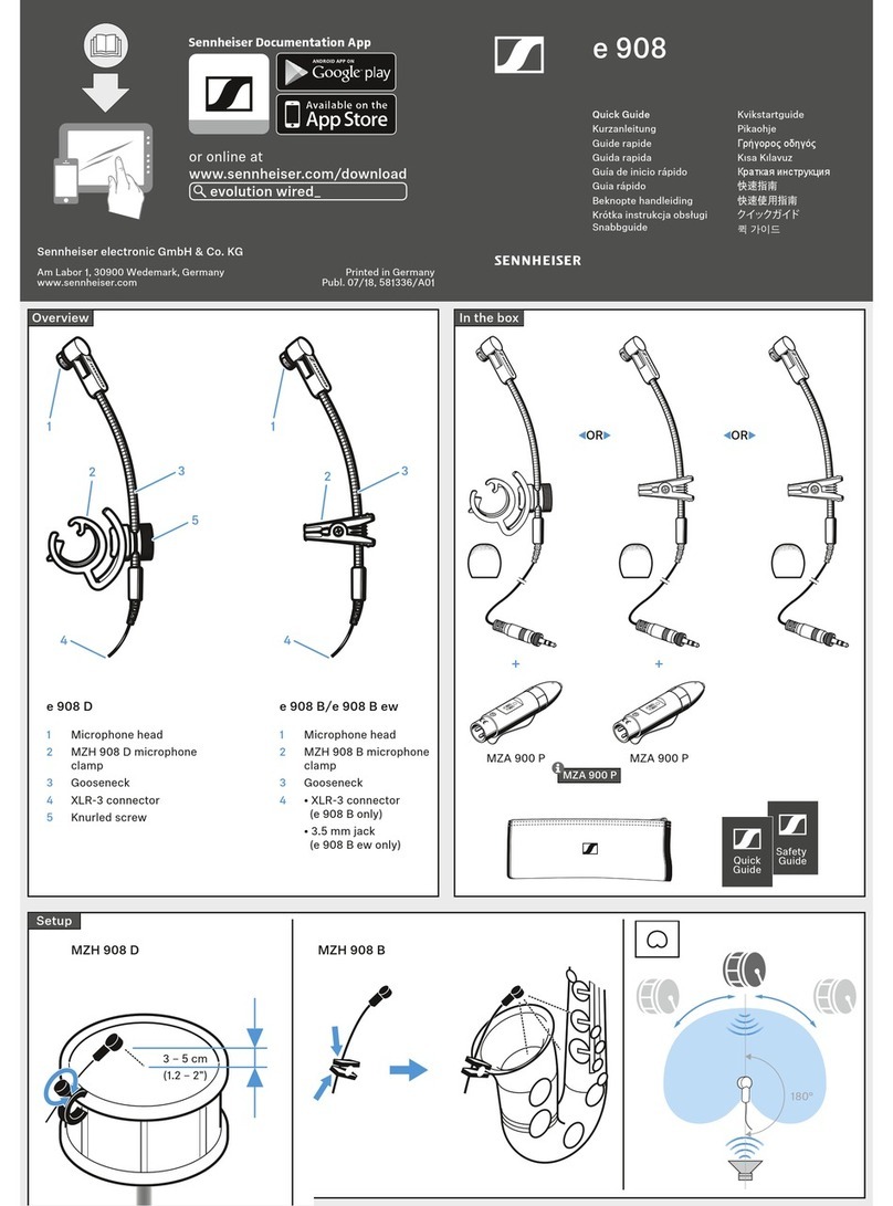 Sennheiser EVOLUTION E908 Manual de usuario Sennheiser EVOLUTION E908 Manual de usuario