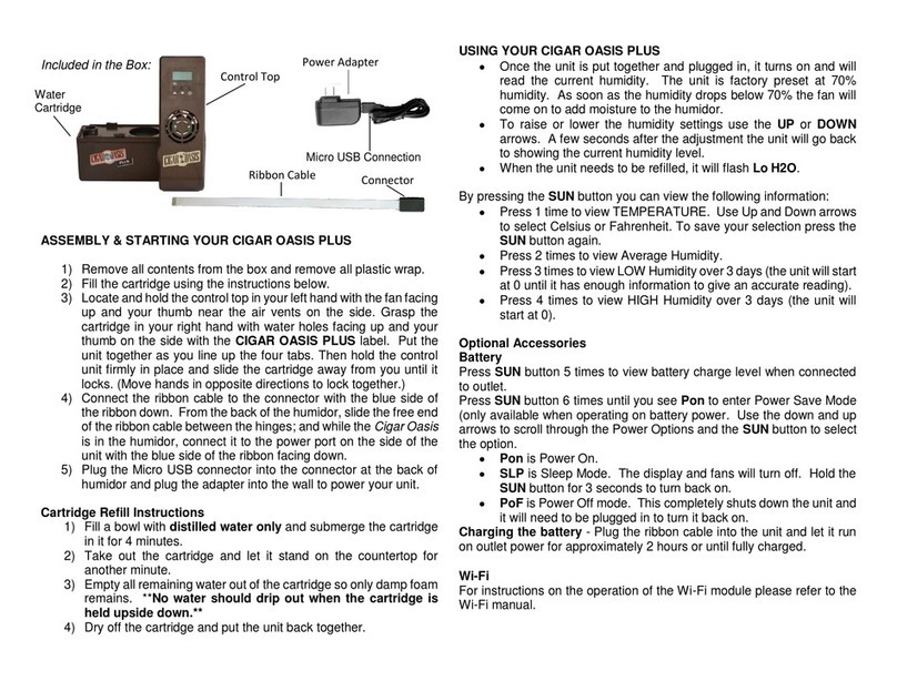 CIGAR OASIS Plus Cómo utilizar