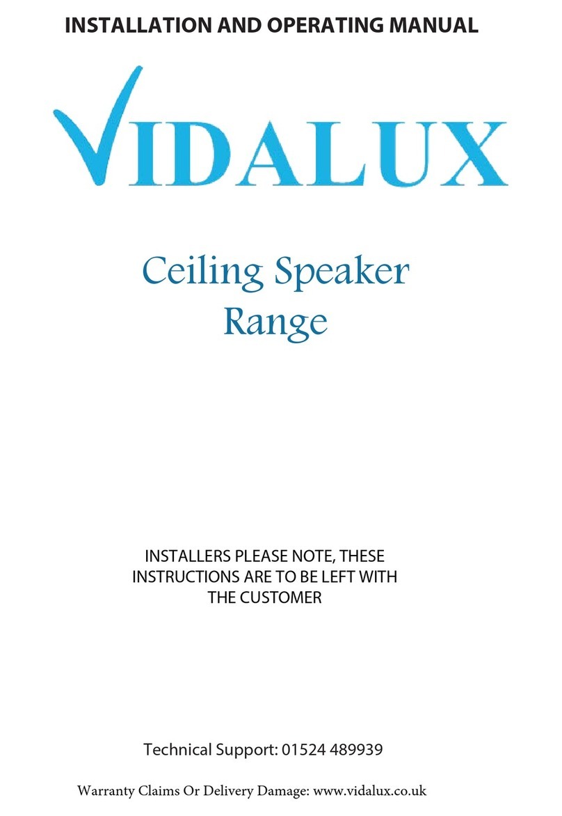 Vidalux Ceiling Speaker Range Manual de usuario Vidalux Ceiling Speaker Range Manual de usuario