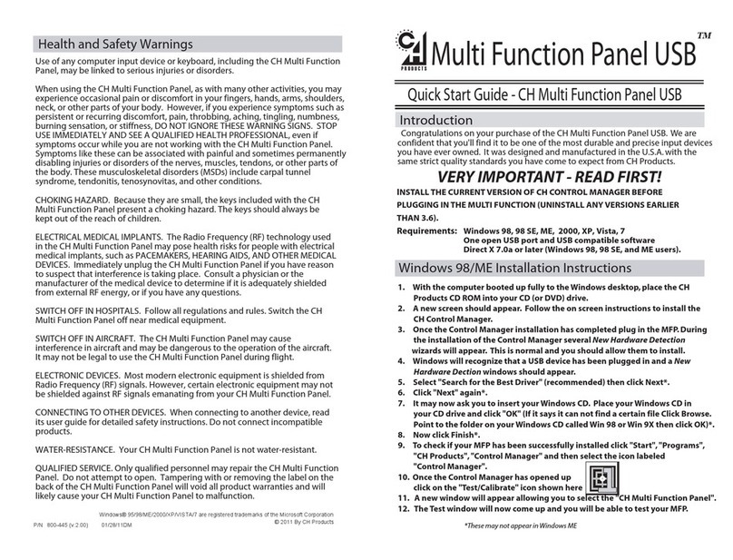 CH Products Multi Function Panel USB Manual de usuario