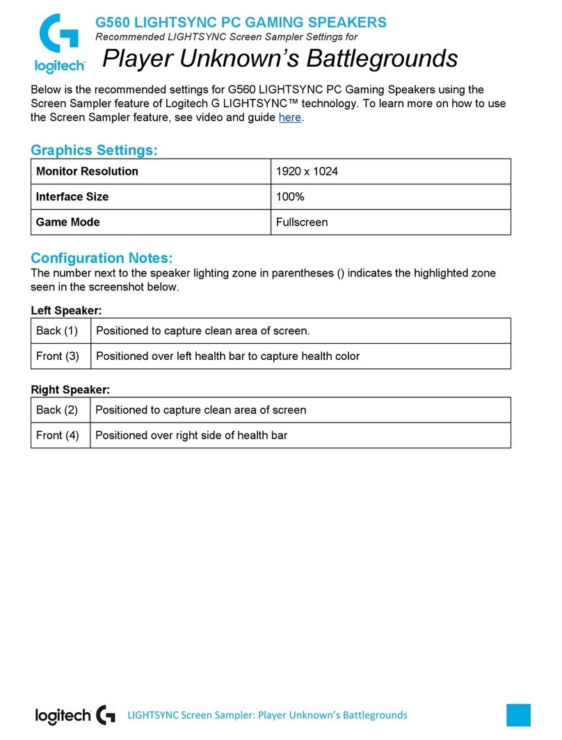 Logitech G560 LIGHTSYNC Manual de usuario Logitech G560 LIGHTSYNC Manual de usuario