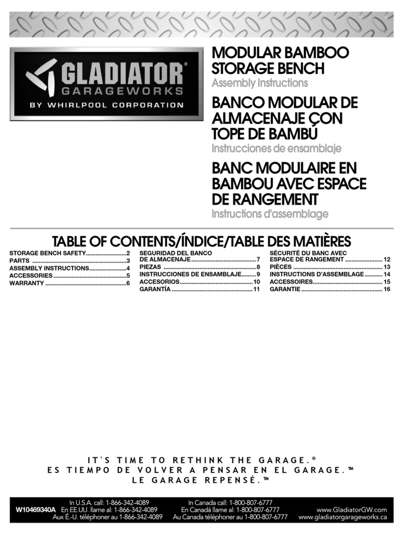 Gladiator MODULAR BAMBOO STORAGE BENCH Manual de usuario