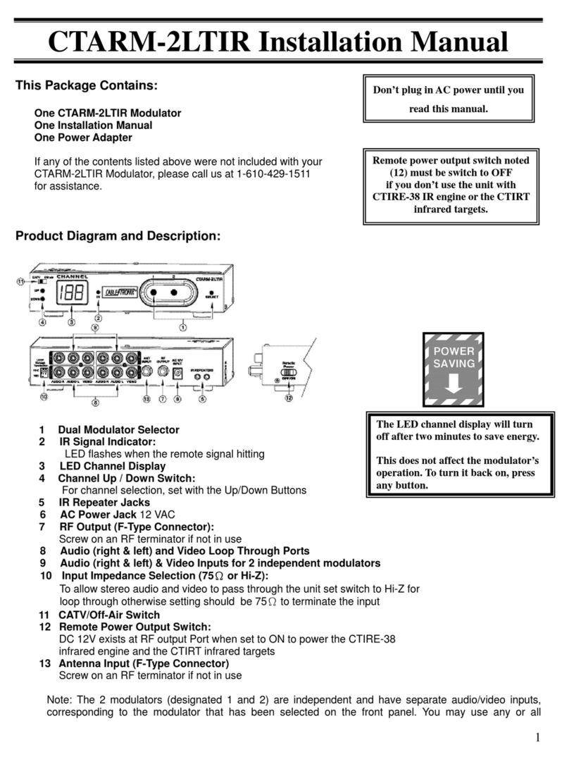 Cable-Tronix CTARM-2LTIR Manual de usuario