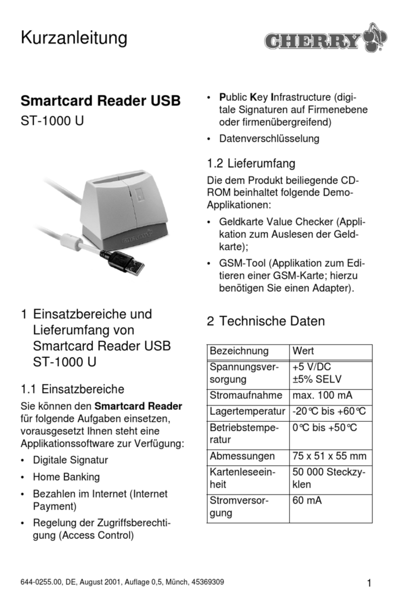 Cherry Smartcard Reader USB ST-1000 U Manual de usuario