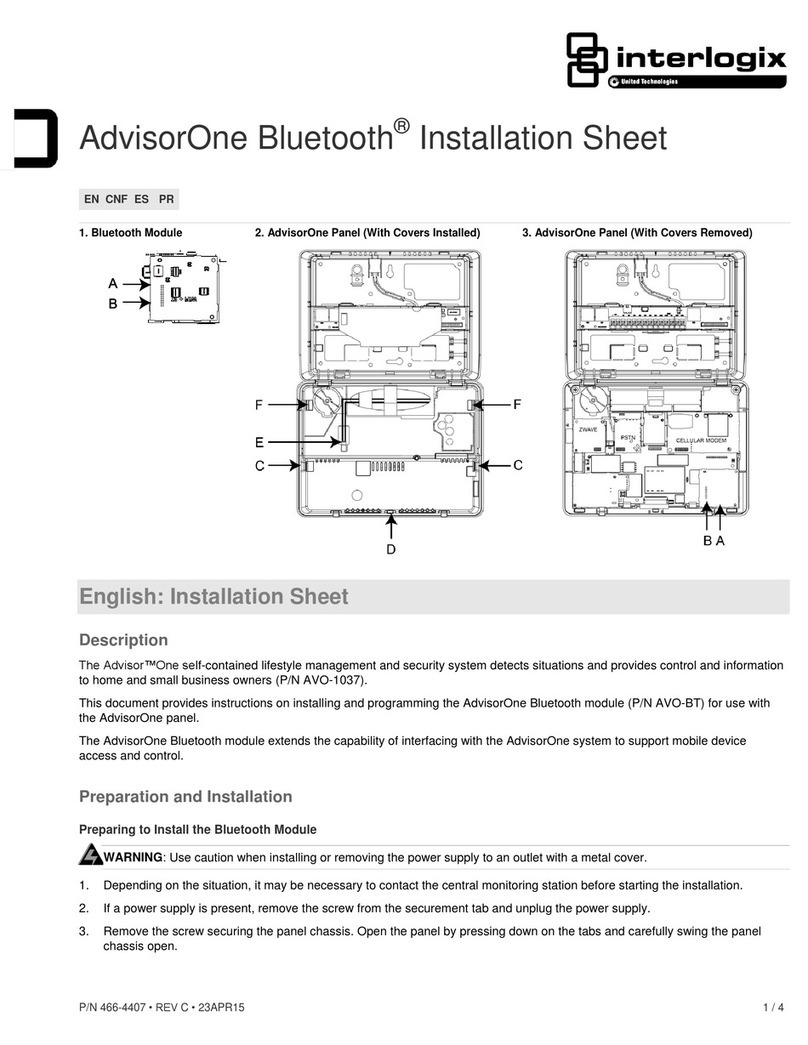 Interlogix advisorone Instrucciones de montaje Interlogix advisorone Instrucciones de montaje