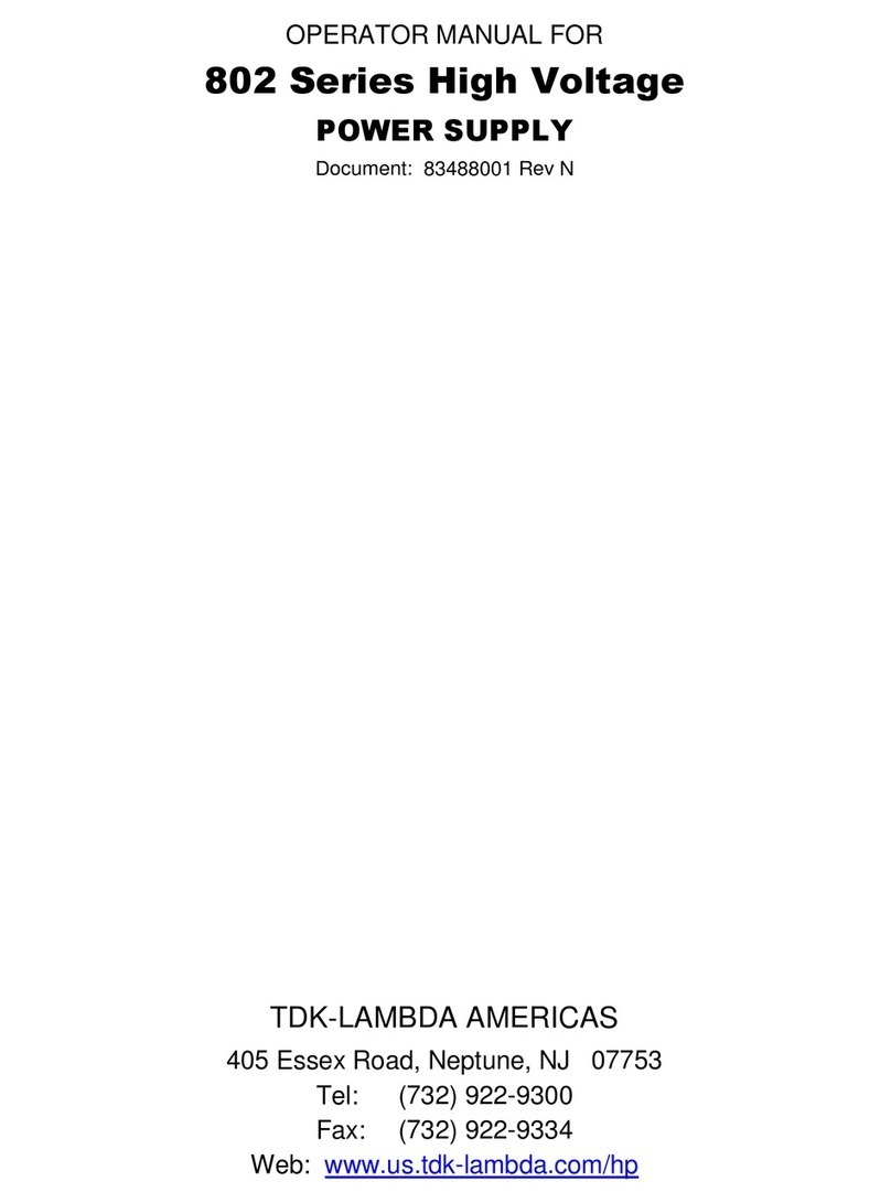 TDK-Lambda 802 Series Manual de usuario