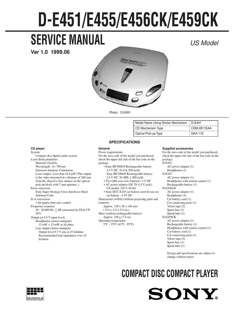 Sony D-E451 Primary Manual de usuario