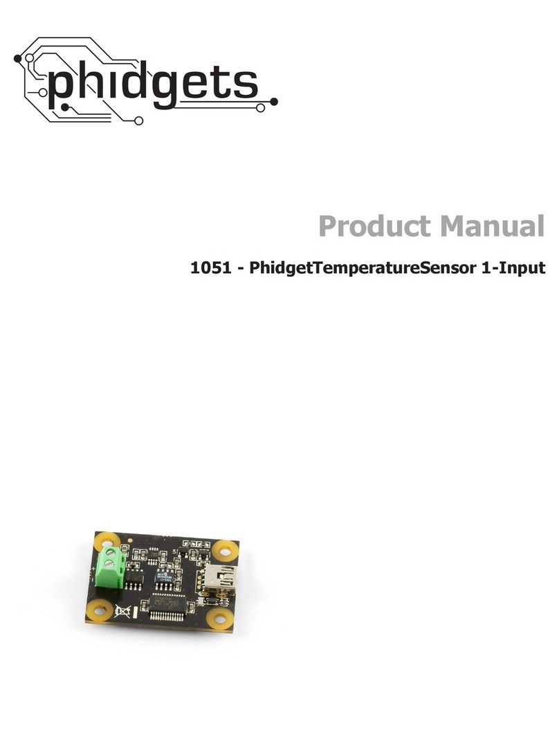 Phidgets PhidgetTemperatureSensor 1-Input Manual de usuario