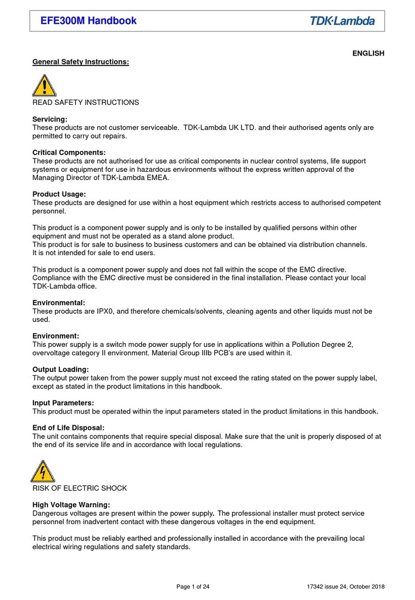 TDK-Lambda EFE300M Series Manual de usuario