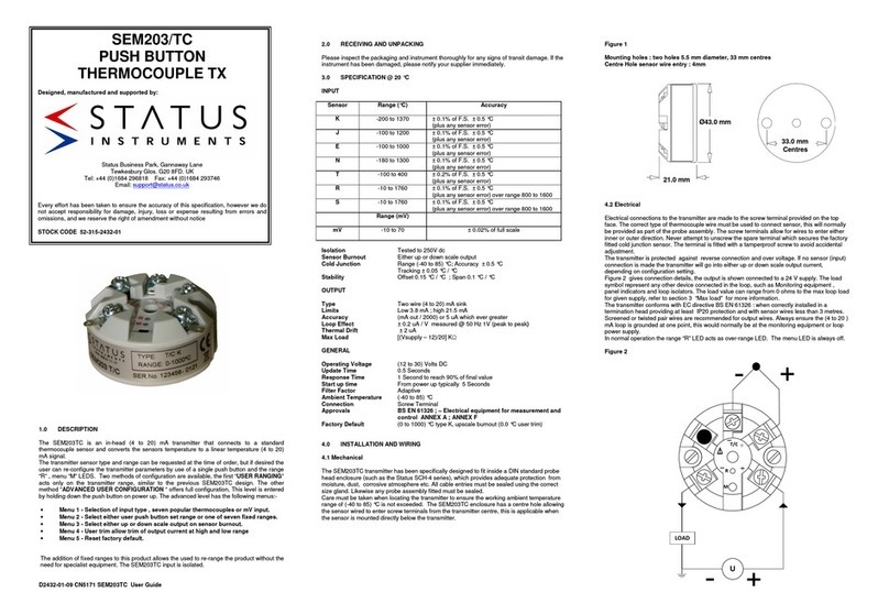 Status Instruments SEM203/TC Manual de usuario
