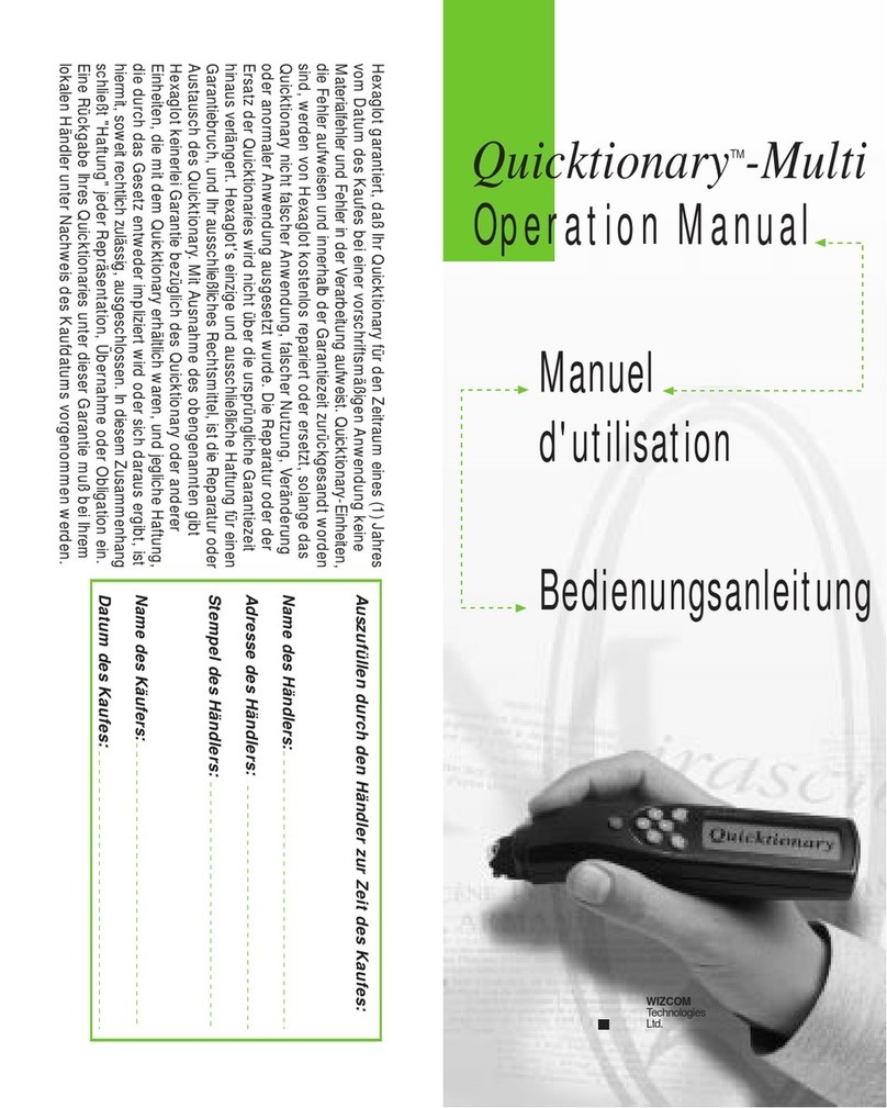 WizCom Technologies Quicktionary-Multi Manual de usuario