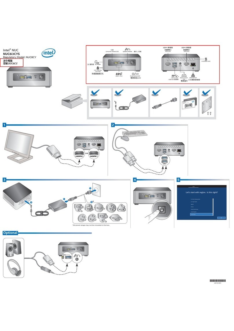 Intel NUC8CY Guía de configuración rápida