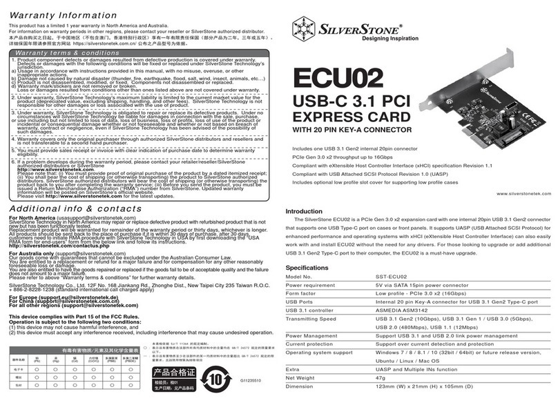 SilverStone ECU02 Manual de usuario SilverStone ECU02 Manual de usuario
