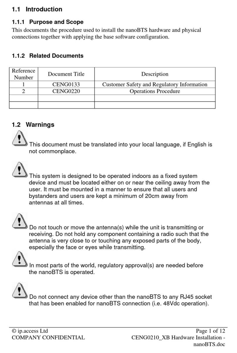 Ip.Access nanoBTS Manual de usuario Ip.Access nanoBTS Manual de usuario