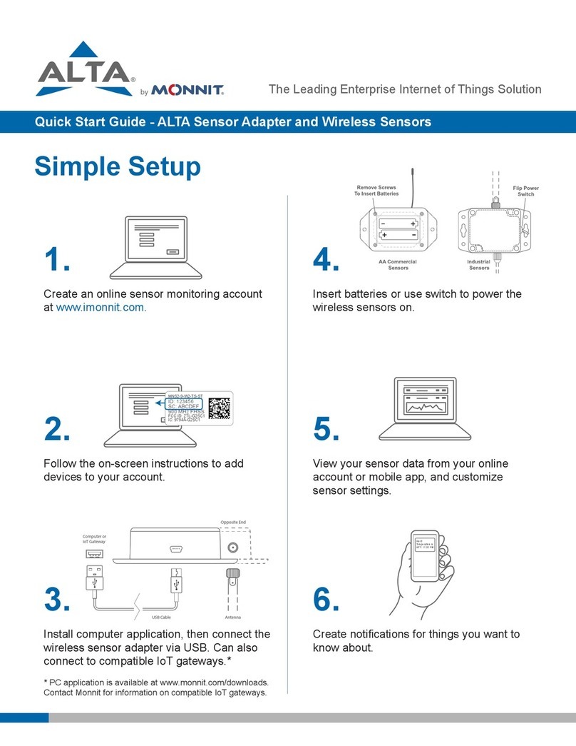 Monnit ALTA Sensor Adapter Series Manual de usuario Monnit ALTA Sensor Adapter Series Manual de usuario