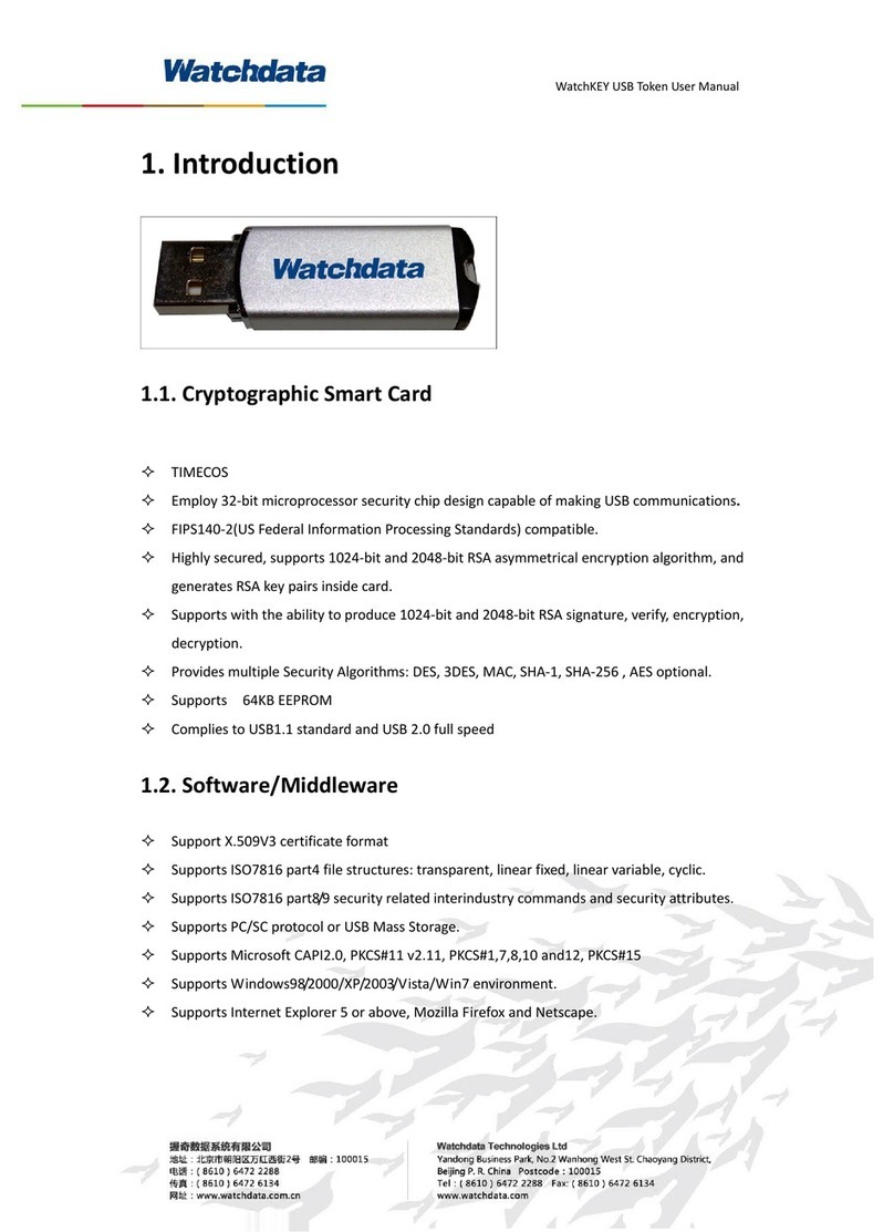 Watchdata WatchKEY Manual de usuario