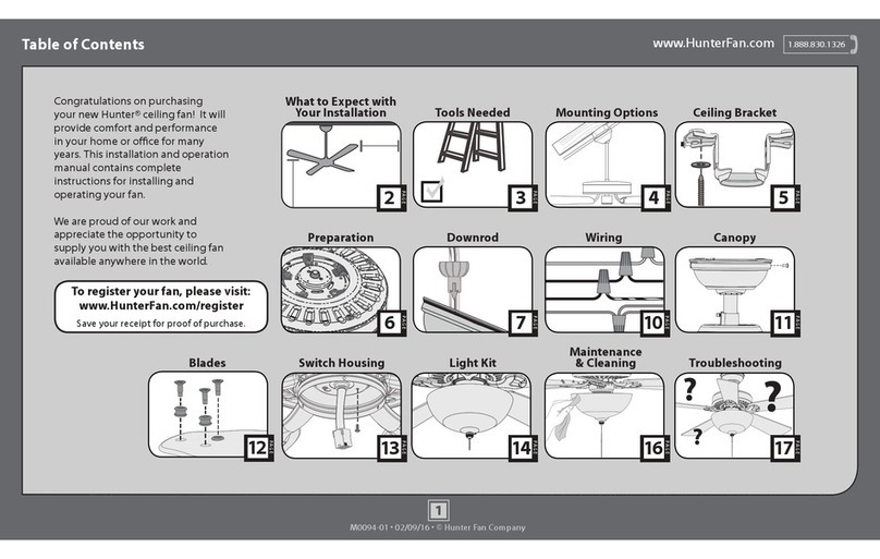 Hunter M0094-01 Manual de usuario