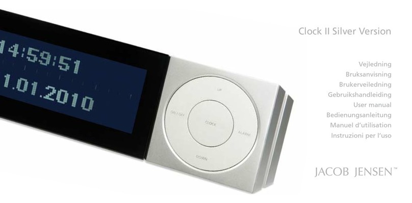 Jacob Jensen Clock II Silver Version Manual de usuario