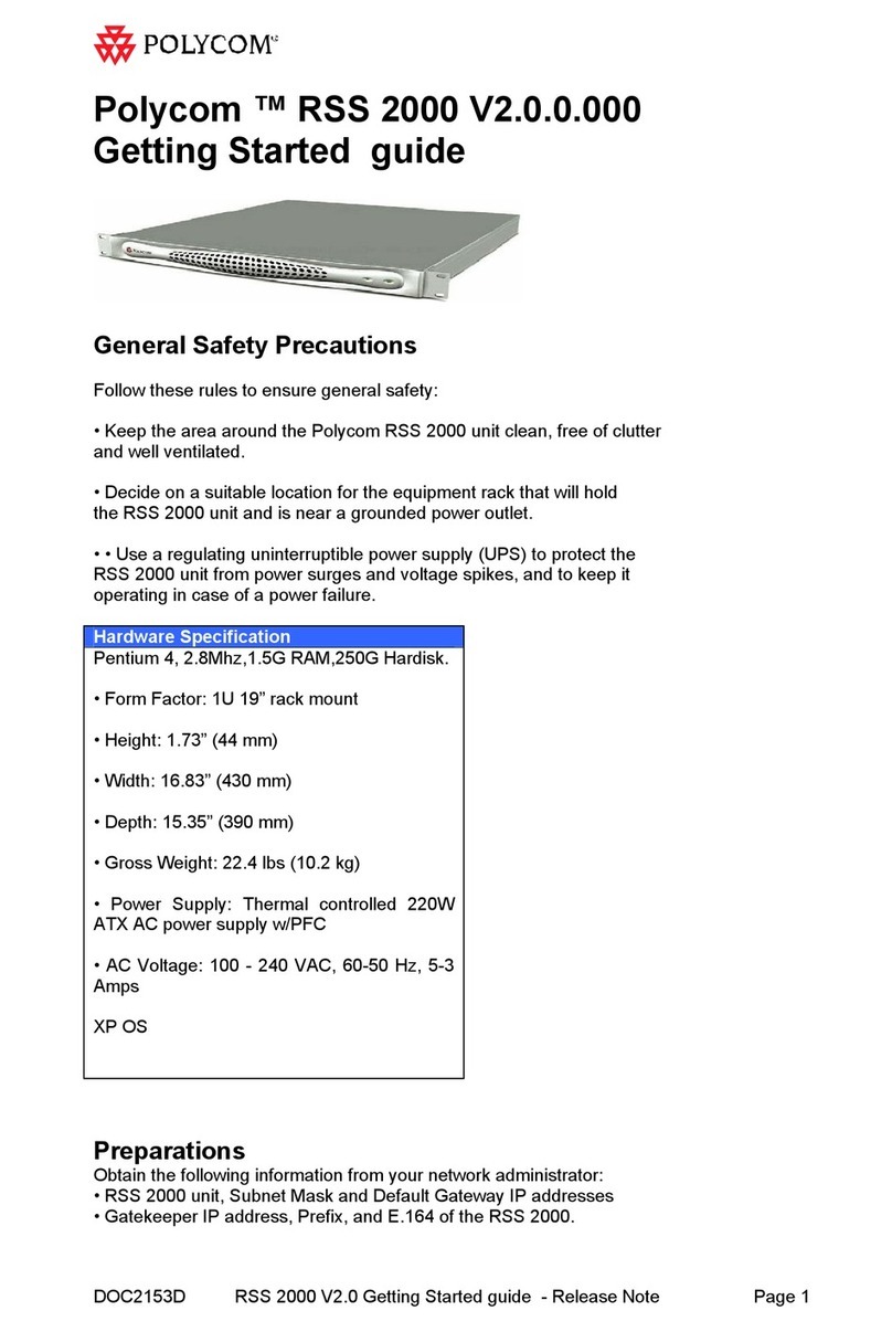 Polycom RSS 2000 Manual de usuario