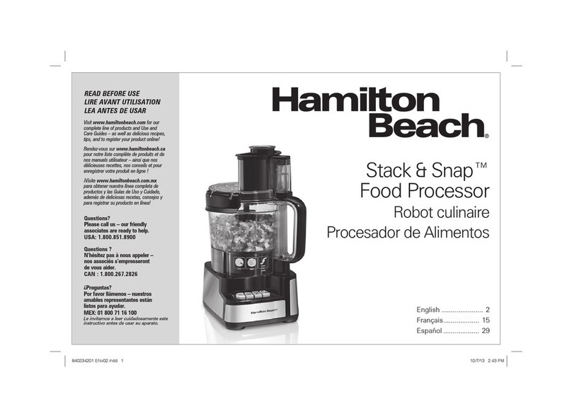 Hamilton Beach Stack & Snap Hoja de instrucciones