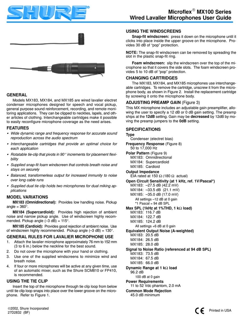 Shure Microflex MX183 Manual de usuario