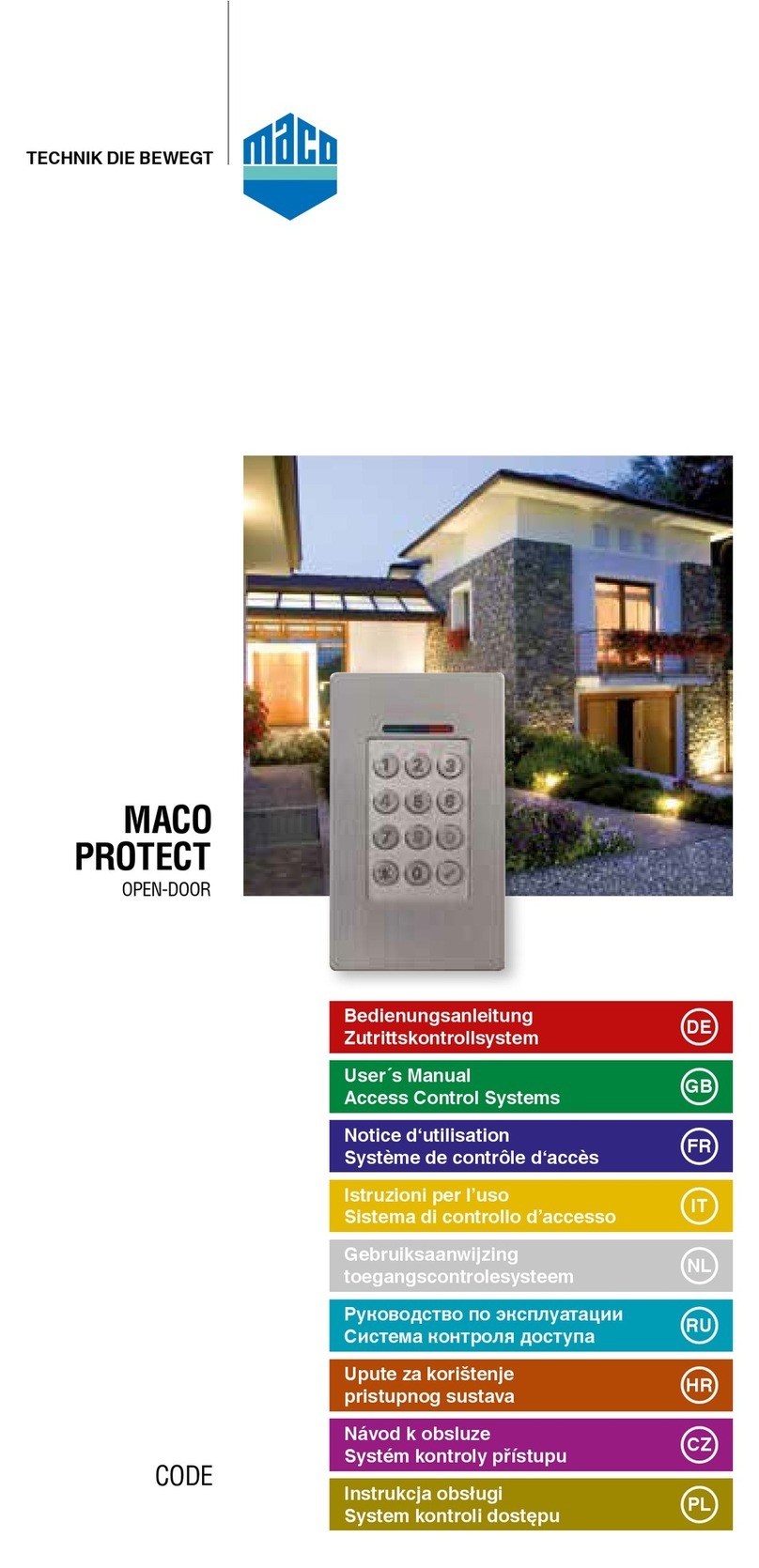 Maco openDoor Code Manual de usuario