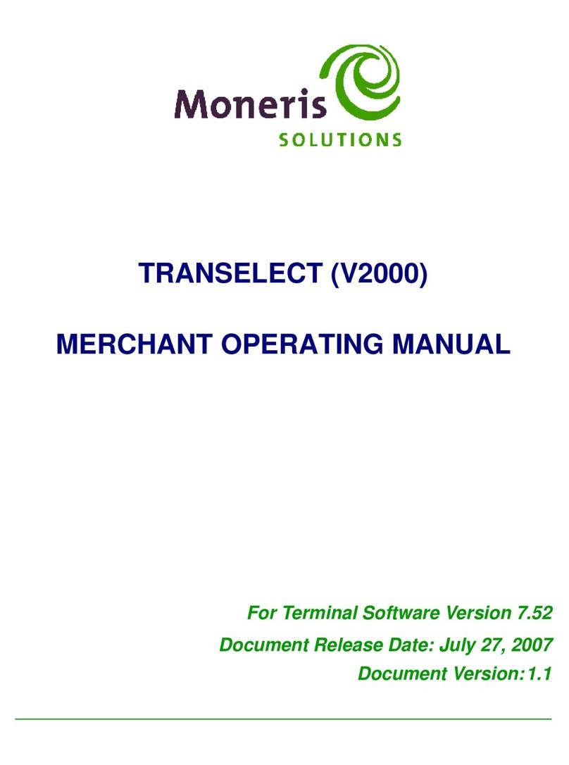 Moneris transelect v2000 Manual de usuario