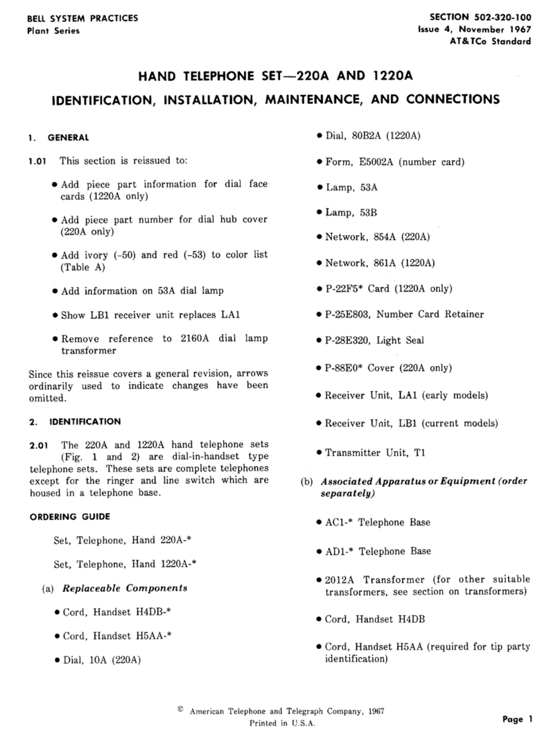 Bell System 220A Manual de instrucciones
