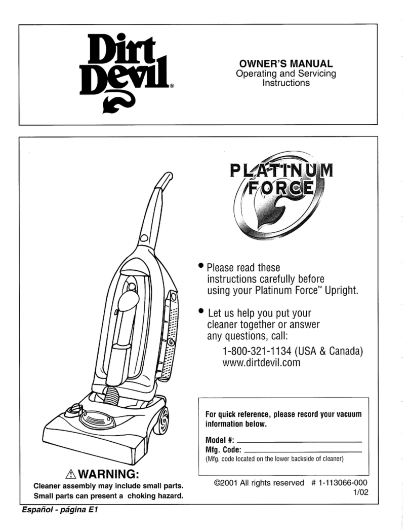 Dirt Devil Platinum Force Manual de usuario
