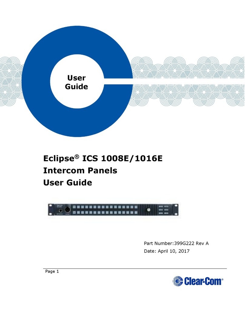 Clear-Com Eclipse ICS 1016E Manual de usuario