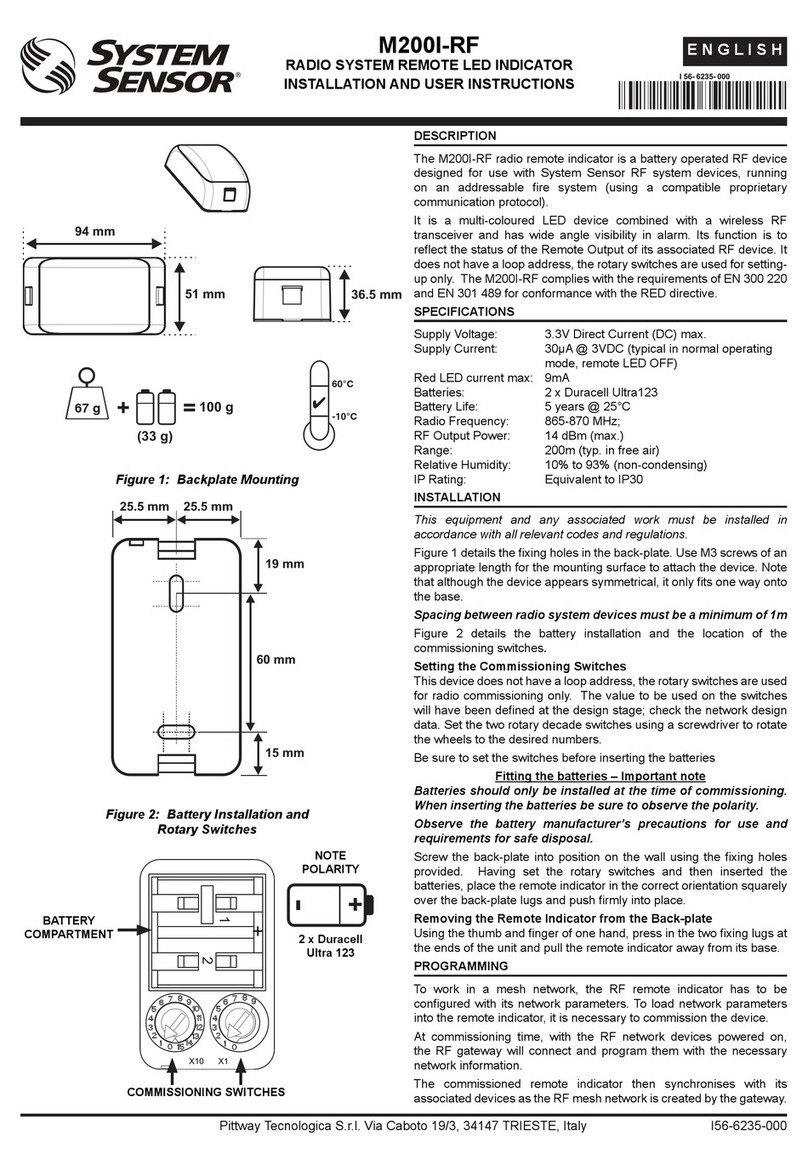 System Sensor M200I-RF Guía