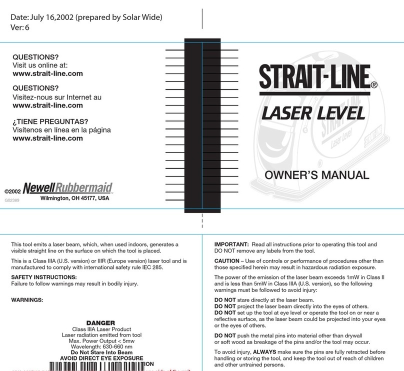 Strait-line Laser Level Manual de usuario Strait-line Laser Level Manual de usuario
