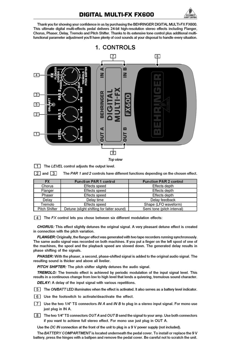 Behringer Digital Multi-FX FX600 Manual de usuario