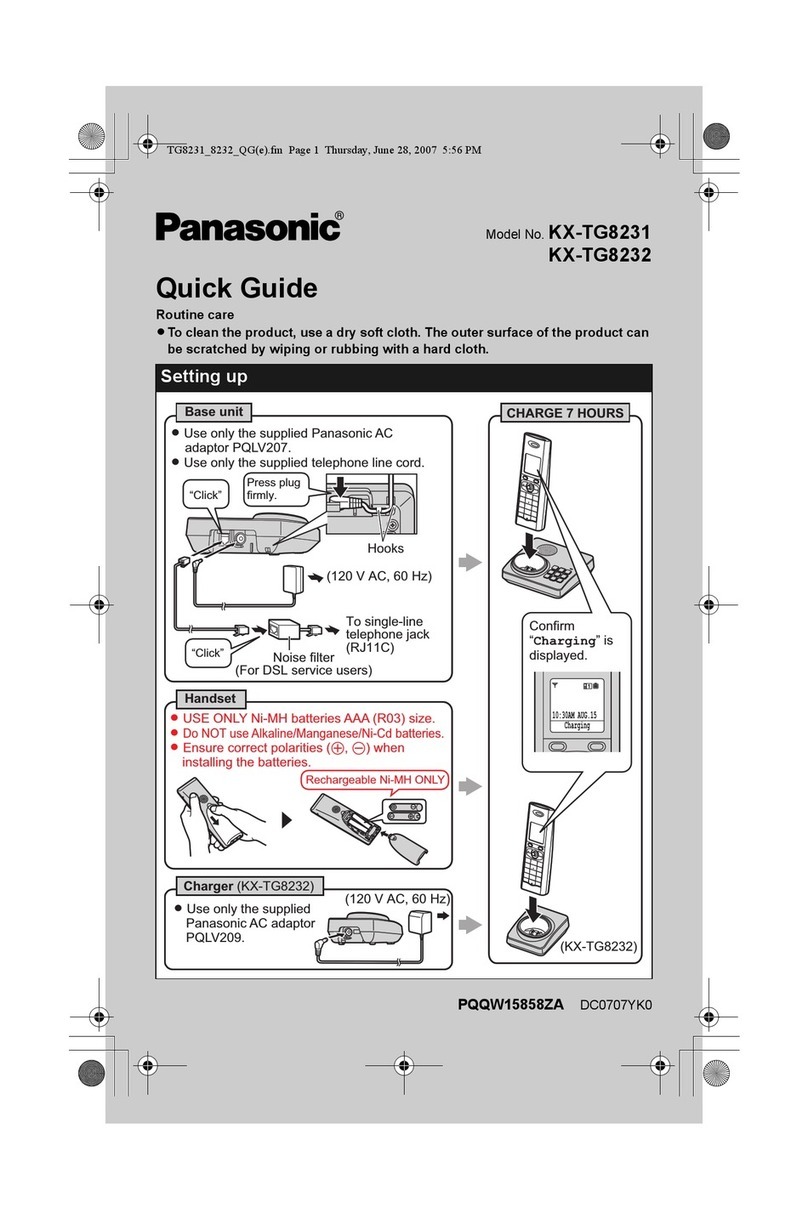 Panasonic KX-TG8231 Manual de usuario Panasonic KX-TG8231 Manual de usuario