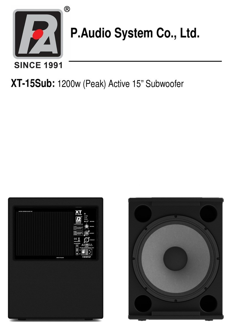 P.Audio XT-15Sub Manual de usuario