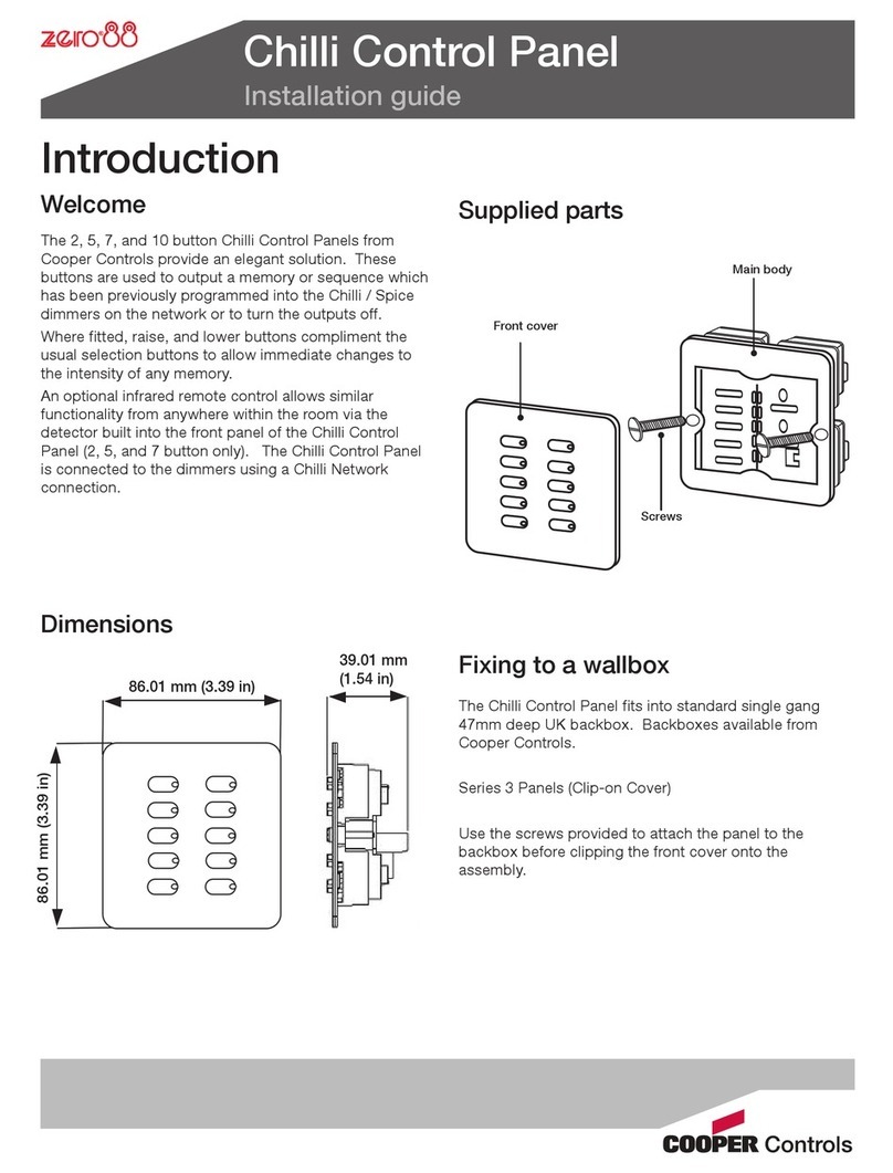 Cooper Controls 2 Chilli Control Panel Manual de usuario